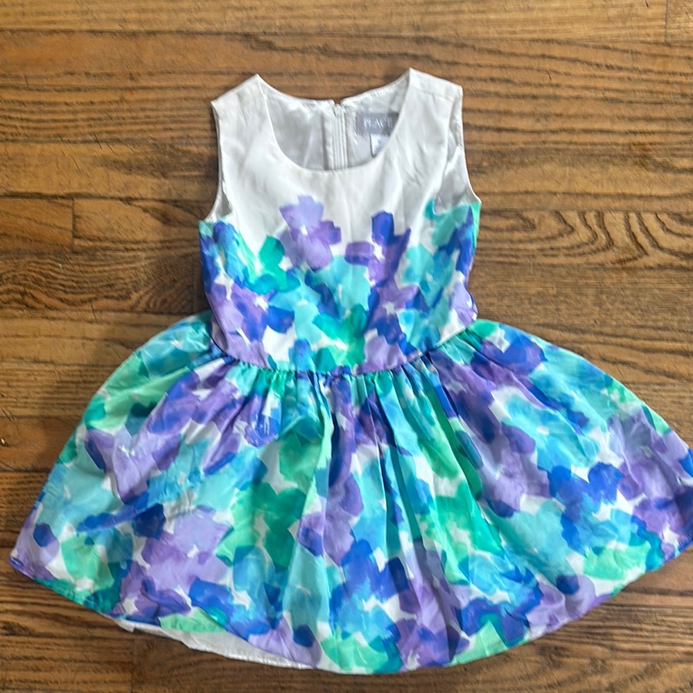 Floral Kids Dress in Blue and Purple